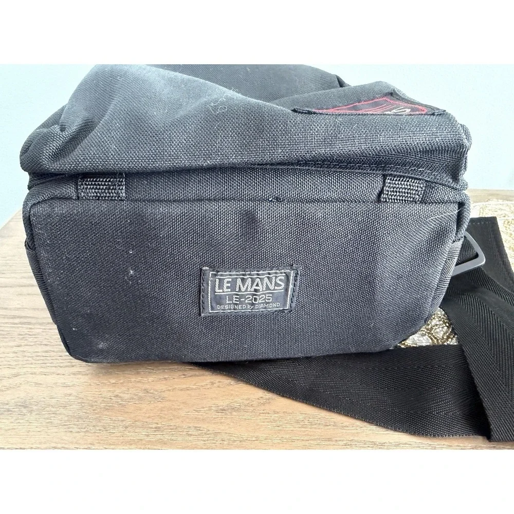 Le Mans LE-2025 Camera Bag Black Padded Travel Shoulder‎ Case w Strap